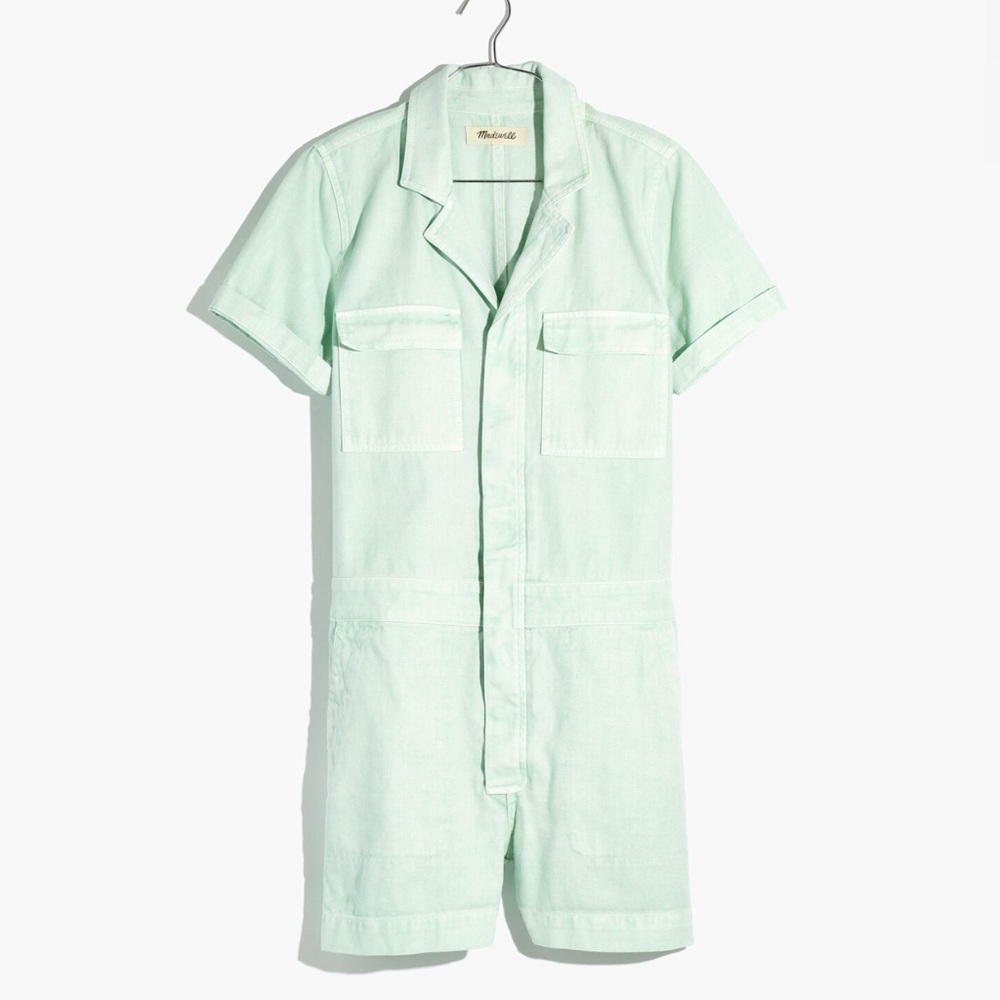Madewell Denim Coverall Romper, XS, Sea Haze